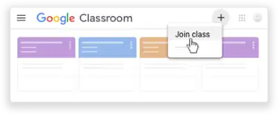 Google Classroom Join screen